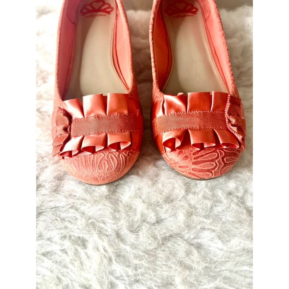 Fergalicious by Fergie Pink Fabric Slip On Ballet Shoes Women Size 8.5M